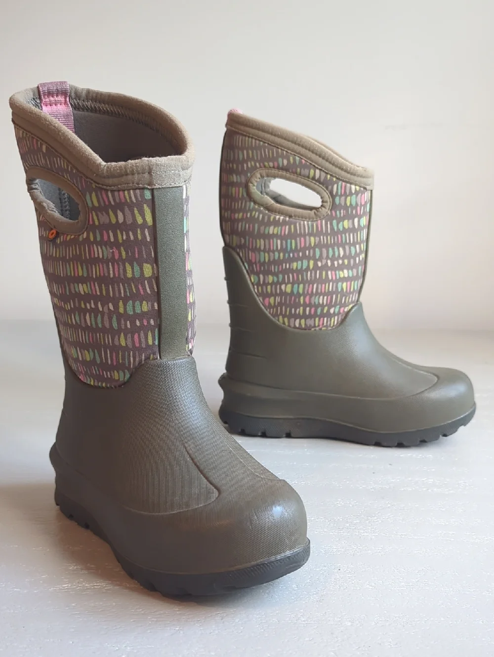 Bogs Girls Boots Rain Snow Olive Green size‎ 13